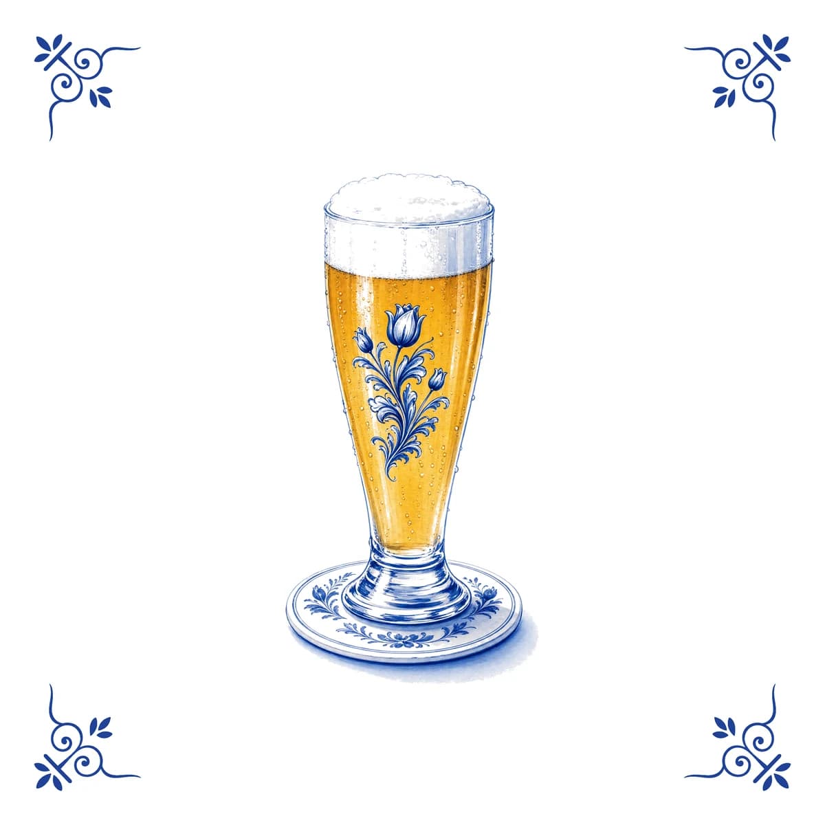 Dutch beer – Delft blue tile