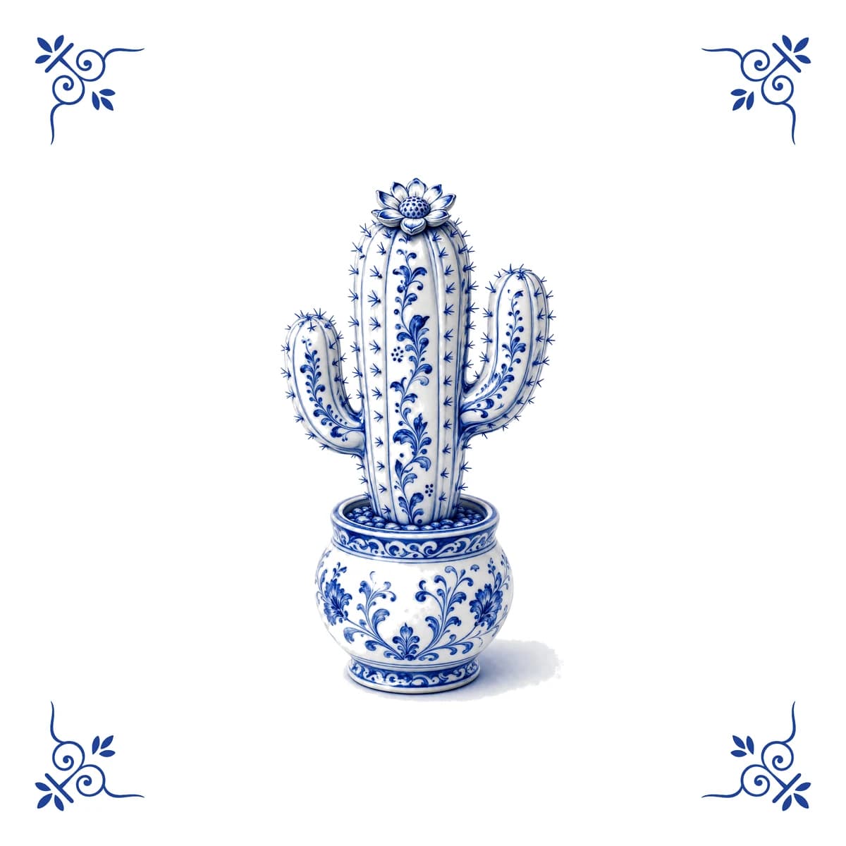 Cactus – Delft blue tile