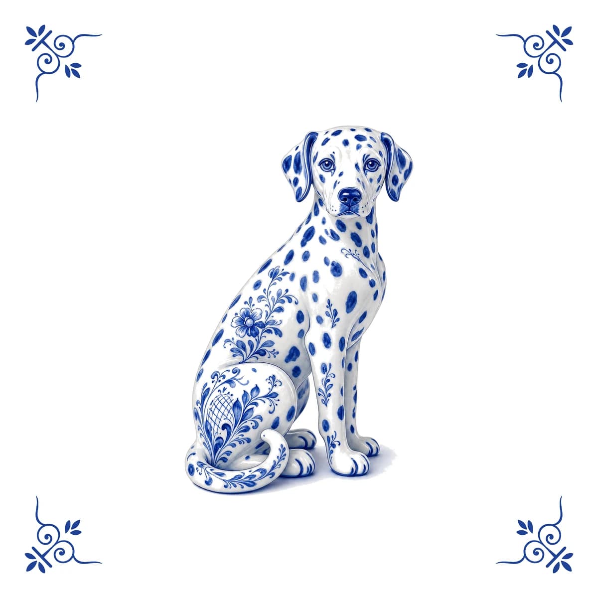 Dalmatian – Delft blue tile