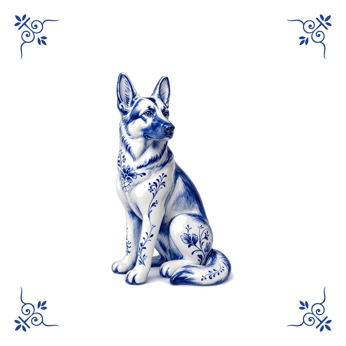 German shepherd – Delft blue tile