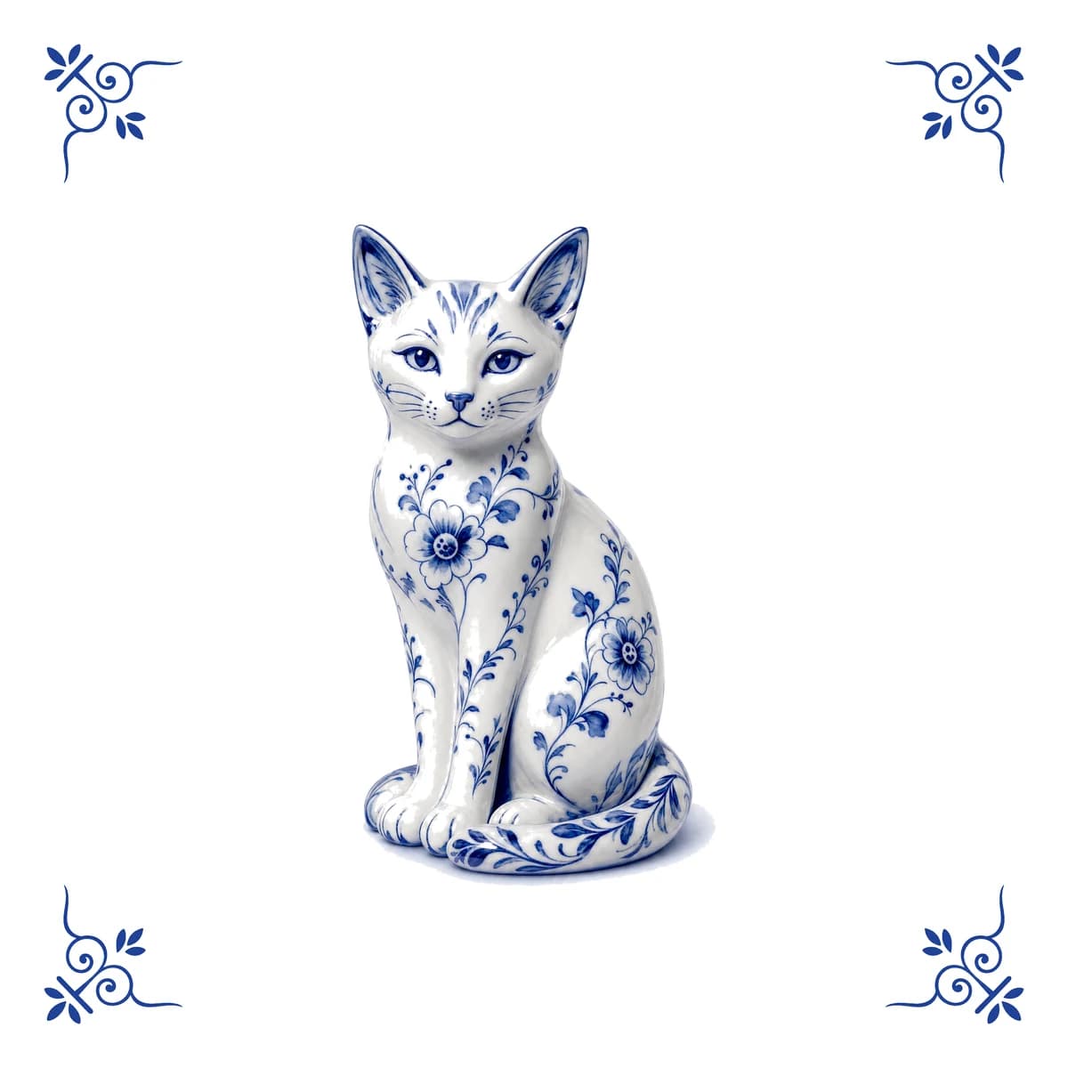 Cat – Delft blue tile