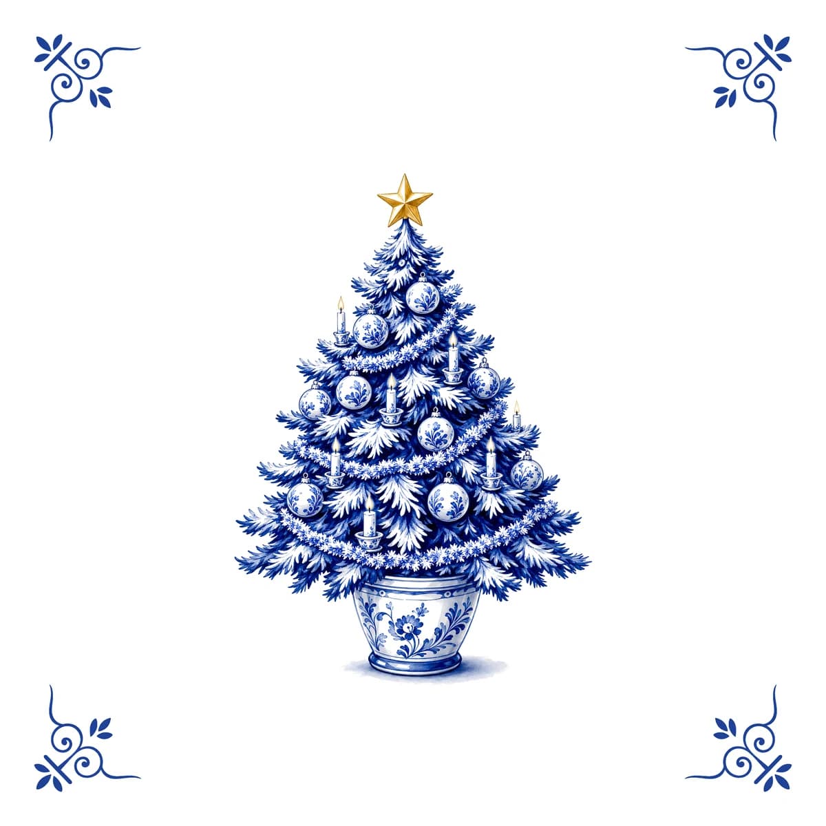 Christmas tree – Delft blue tile