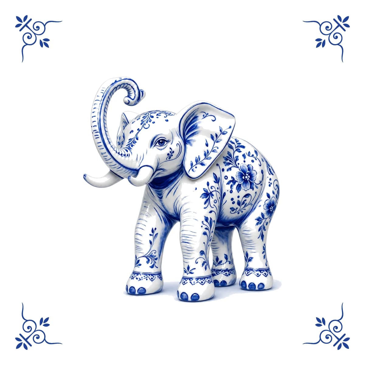 Elephant – Delft blue tile