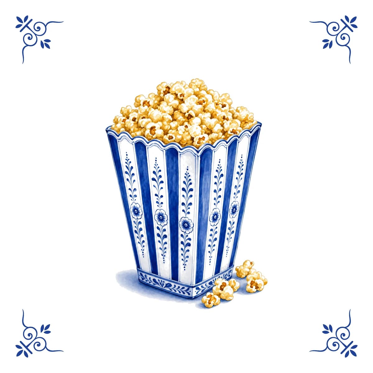Popcorn – Delft blue tile