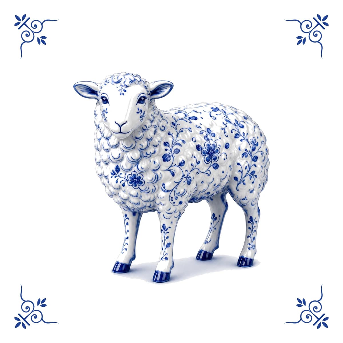 Sheep – Delft blue tile