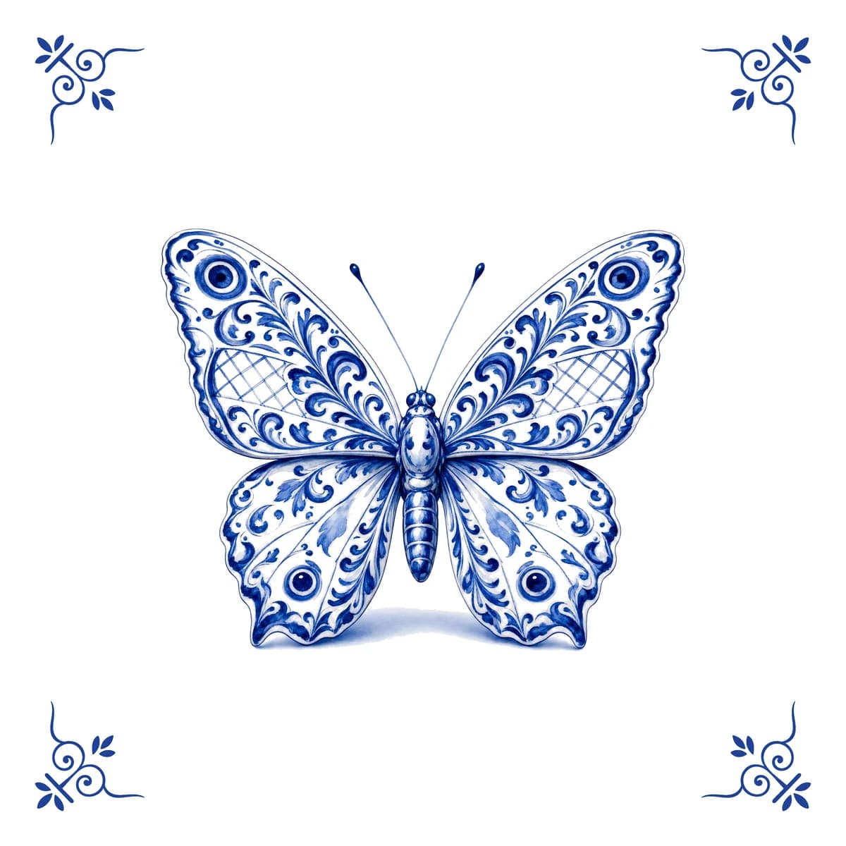 Butterfly – Delft blue tile
