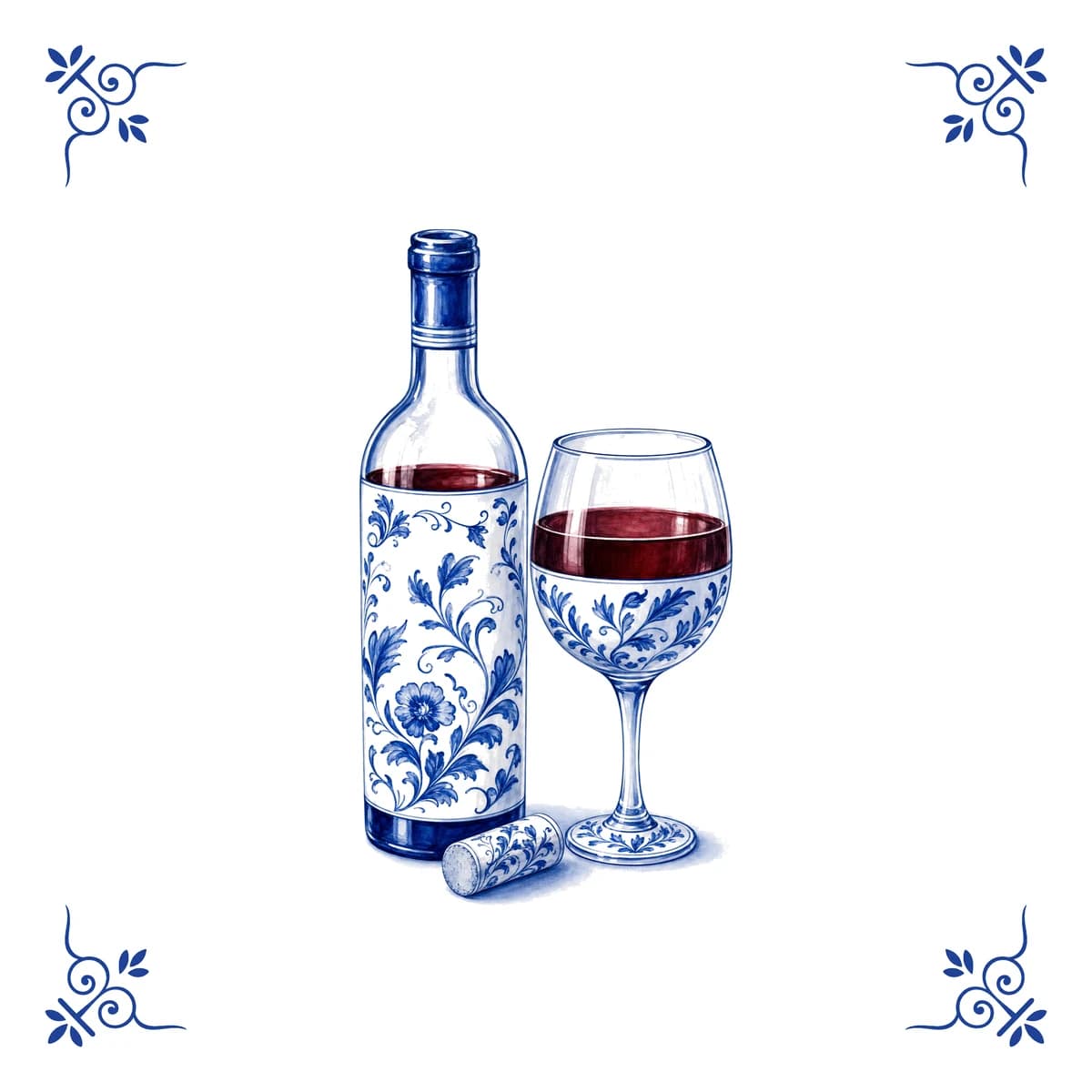 Wine – Delft blue tile